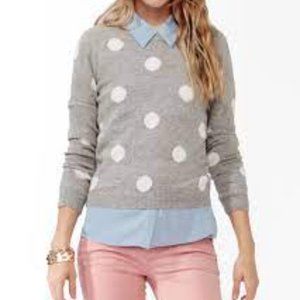 Gap Grey Polka Dot Sweater